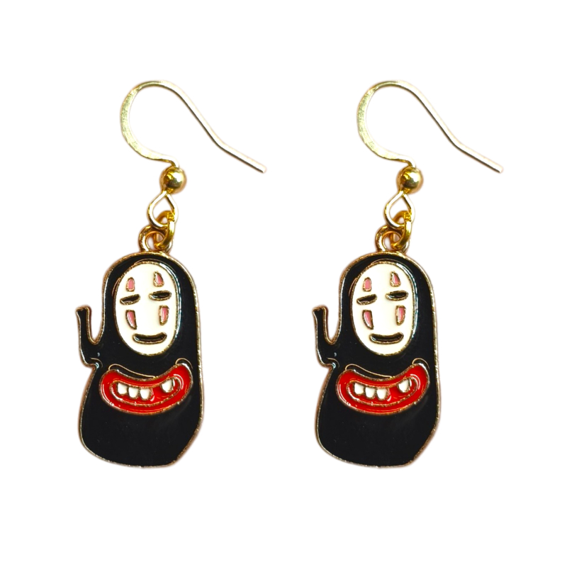 Aretes Anime Kaonashi Sin cara Sonriendo El viaje de Chihiro Studio Ghibli