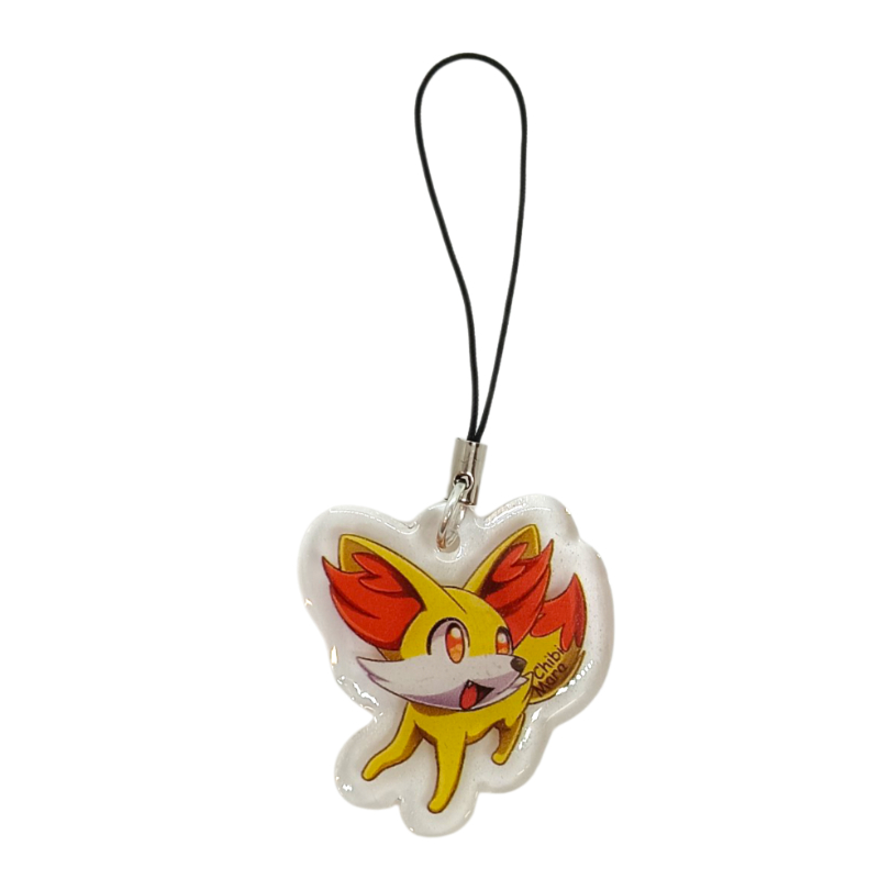  Charm Acrílico Pokemon Fennekin Chibi Mara