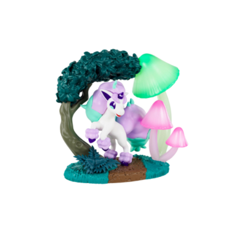 Figura Pokemon Ponyta de Galar Re-Ment Pokémon Circular Diorama Collection (Sin Caja)