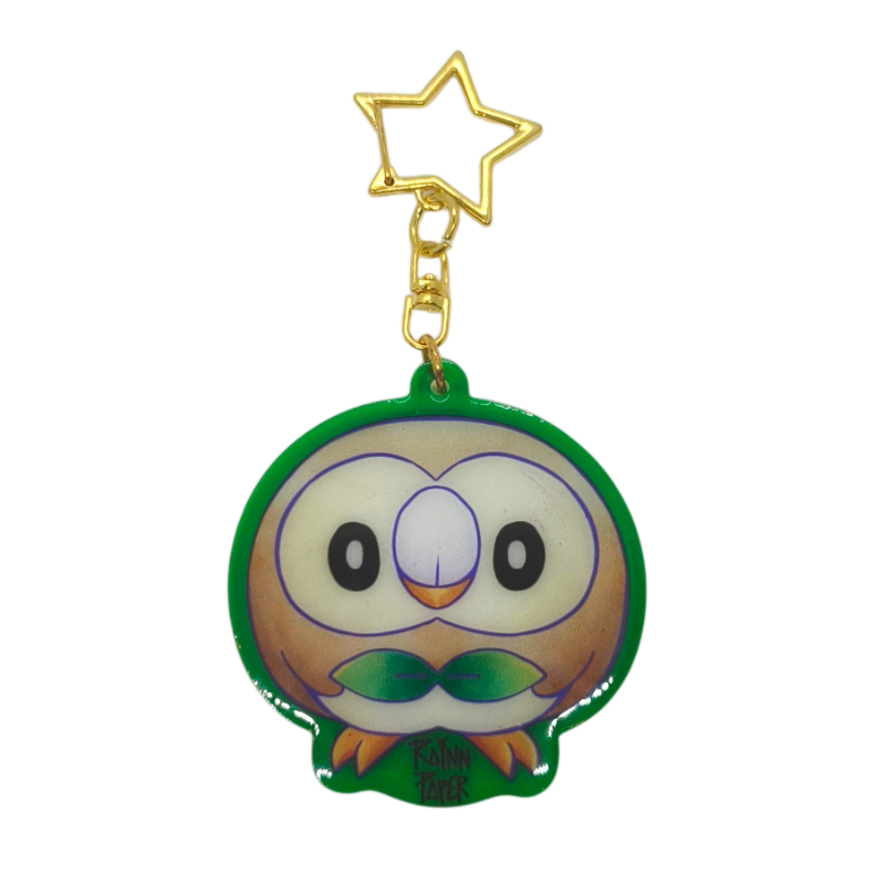  Llavero Acrílico Pokemon Rowlet Rainn Paper