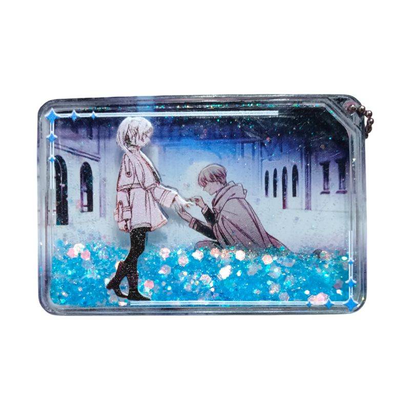 Llavero Propuesta de Matrimonio de Himmel a Frieren Glitter Azul Soso no Frieren