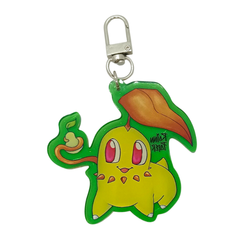LLavero Acrílico Pokemon Chikorita Rainn Paper