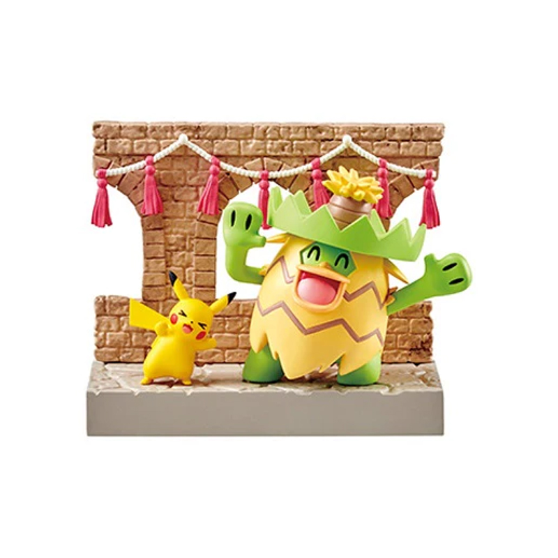 Figura Pikachu y Ludicolo Re-ment Pokemon Town 2 Festival Street Corner (Sin Caja)