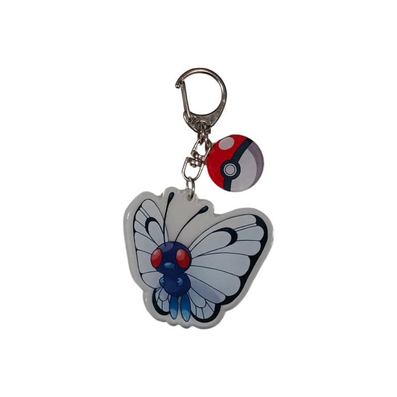 Llavero Acrílico Butterfree con Pokébola