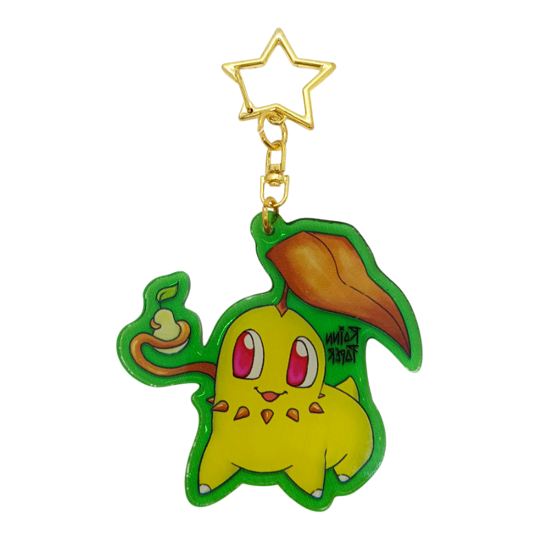 LLavero Acrílico Pokemon Chikorita Rainn Paper