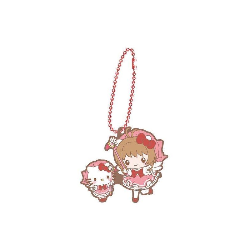 Llavero Sakura Kinomoto y Hello Kitty Traje Opening Sakura Card Captor x Sanrio Characters Special Rubber Mascot 1
