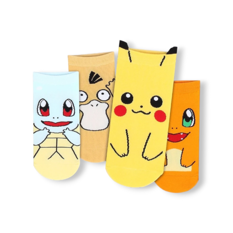 Pack Medias Cortas Pikachu Charmander Squirtle Psyduck