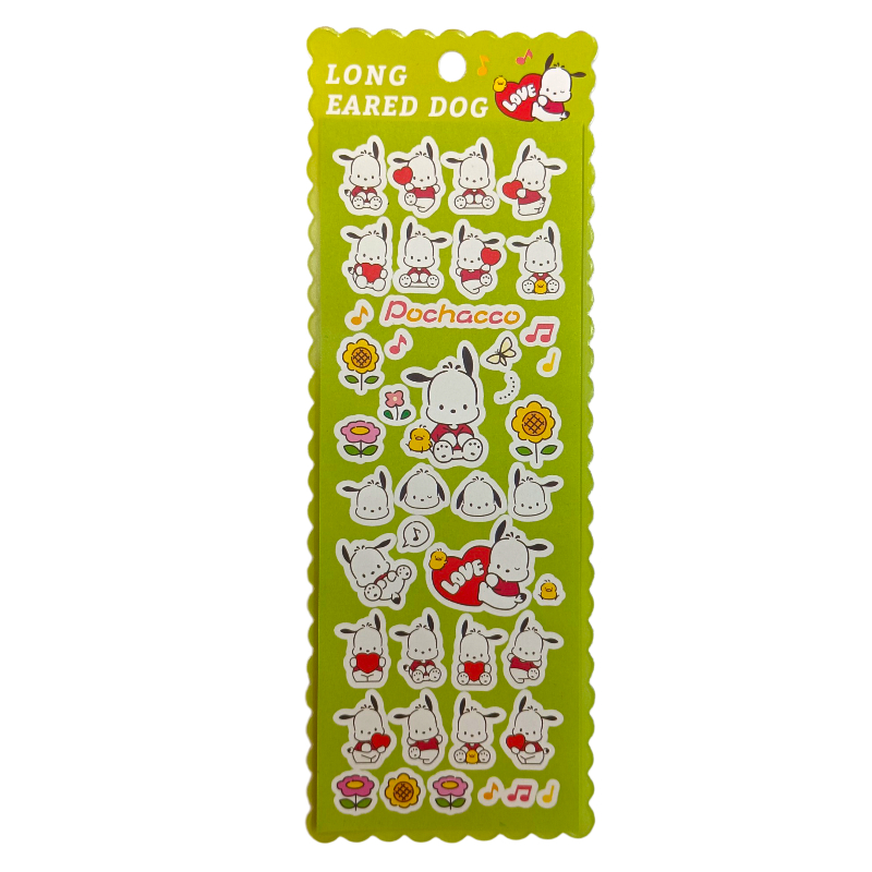 Plancha de Stickers Sanrio Pochacco Kawaii
